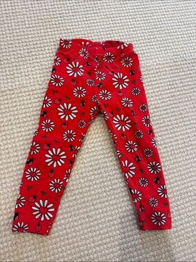 Florence eisman 3t Girls' Red ladybug daisy  Strawberry Print Leggings